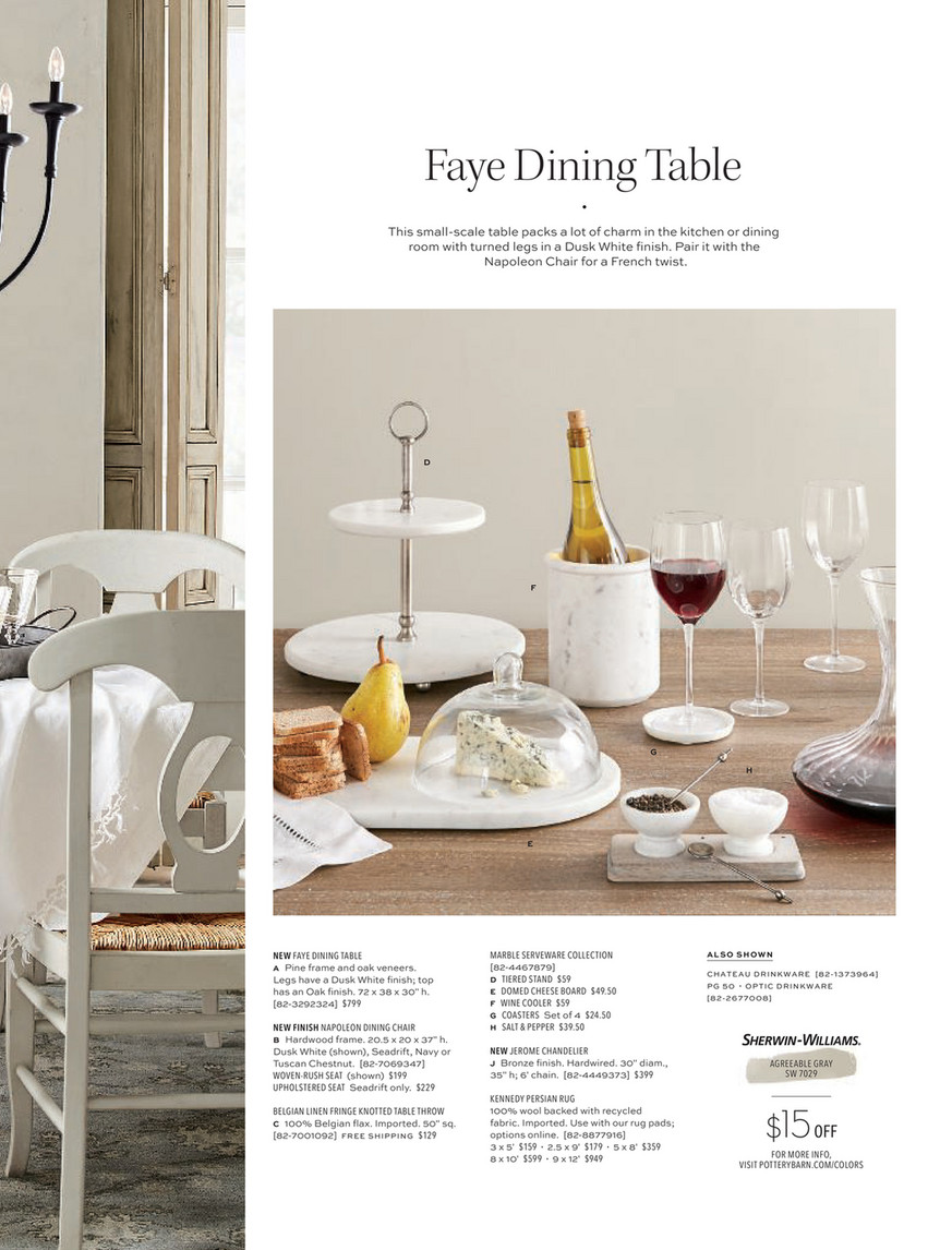 Pottery barn deals faye dining table