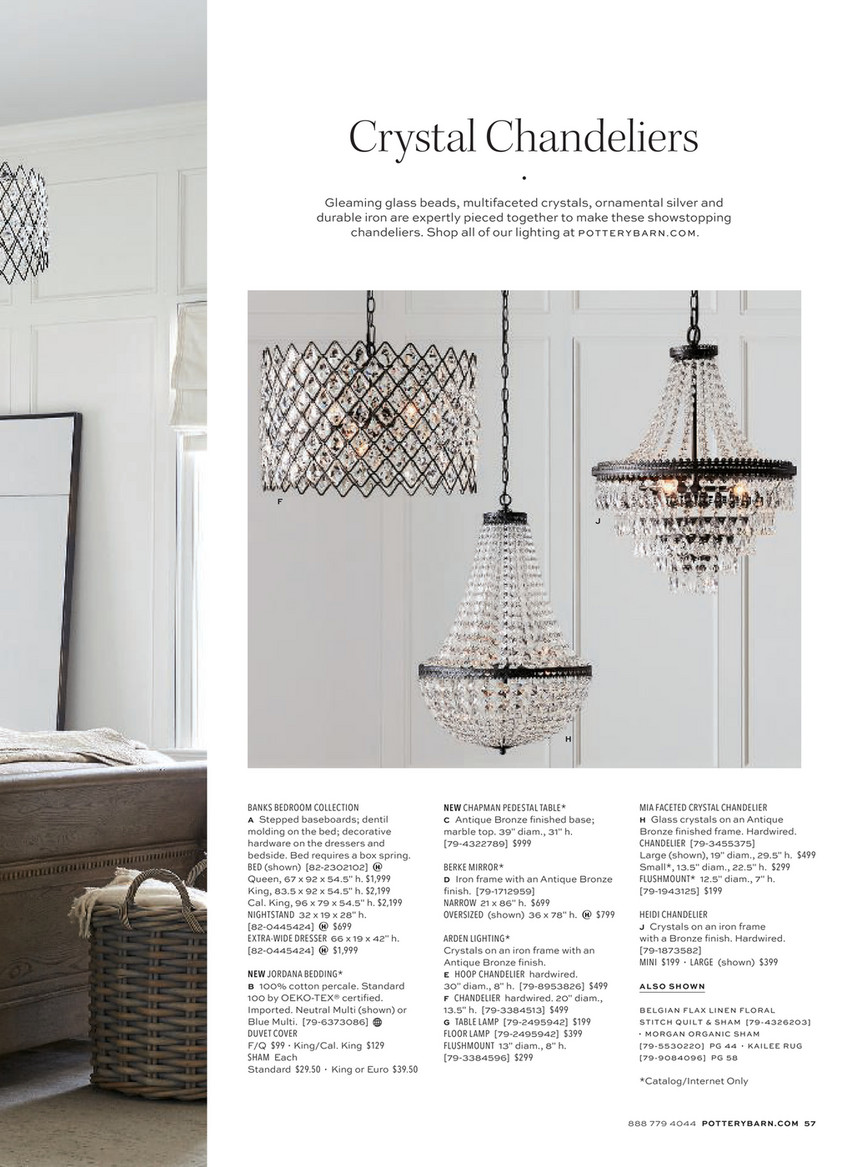 pottery barn arden crystal chandelier