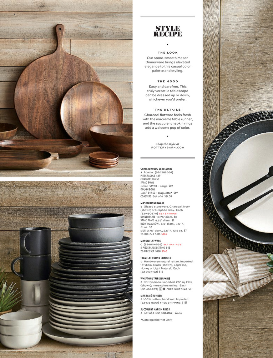 Pottery Barn - Summer 2019 D3 - Mason Stoneware Dinner