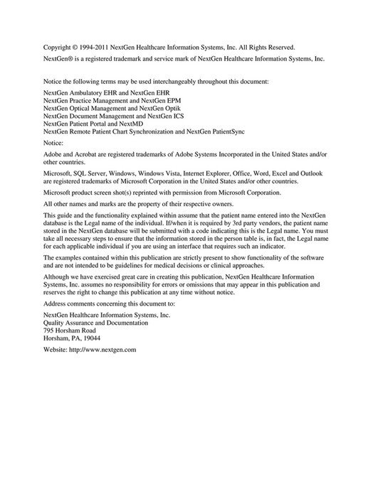 A New Leaf - NextGen EHR e-Prescribing Guide Version 5.6 SP1 - Page 1 ...