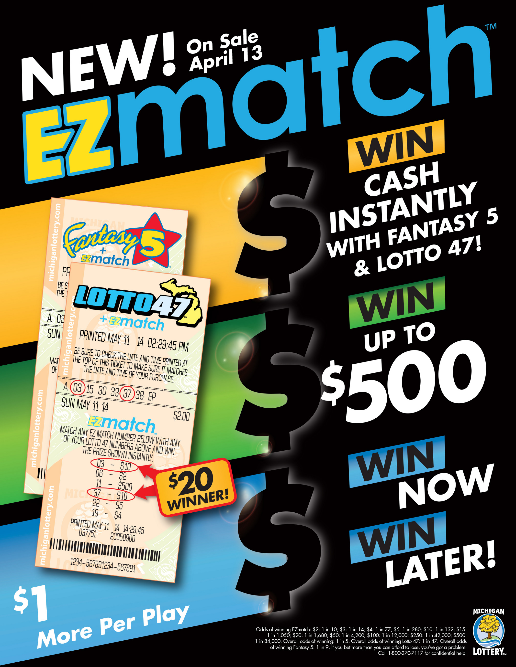 lotto 47 ez match winning numbers