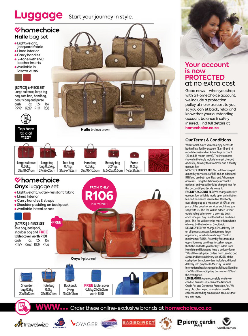 homechoice luggage set