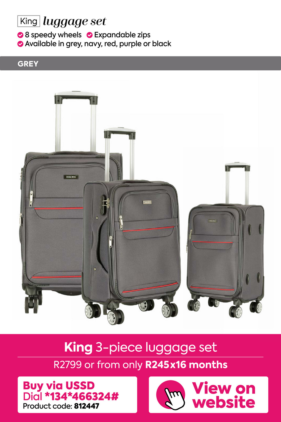 homechoice luggage on sale