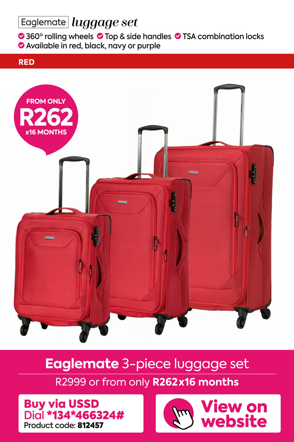 homechoice luggage set