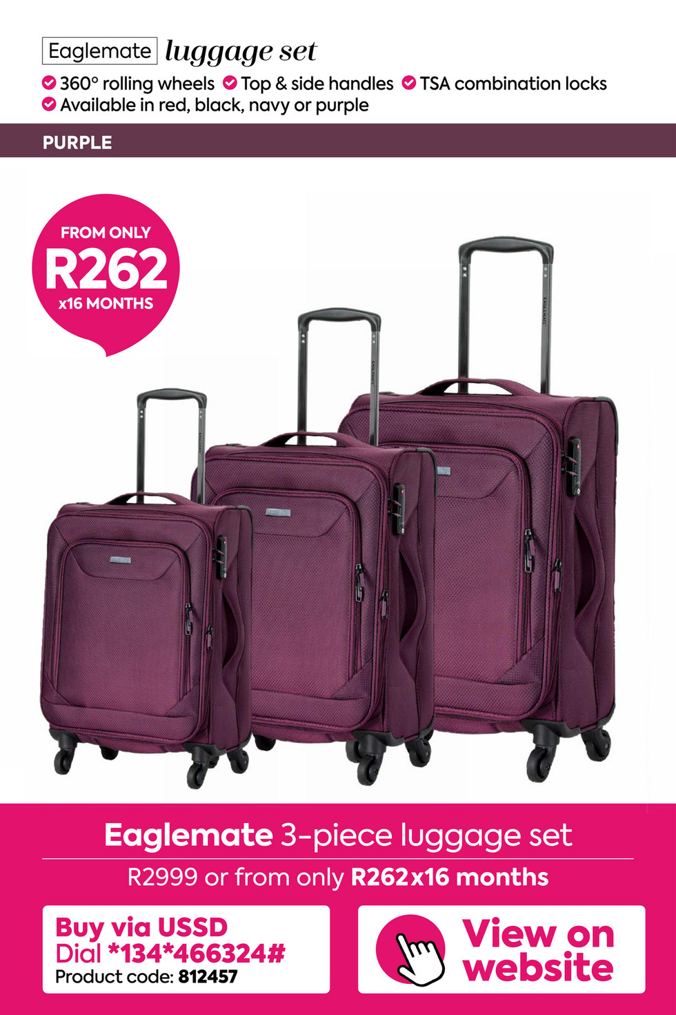 homechoice luggage sets