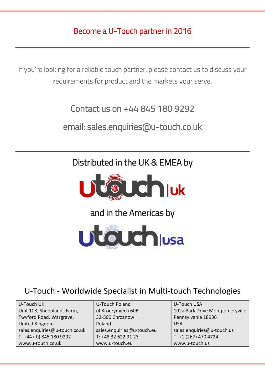 U Touch Ltd Videowalls Samsung Dealers Page 4 5 Created With Publitas Com