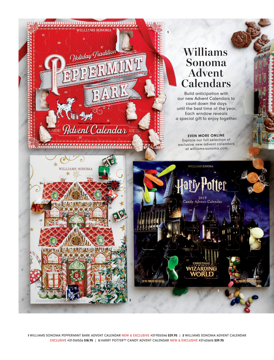 Williams-Sonoma - Thanksgiving 2019 - Williams Sonoma Peppermint Bark  Advent Calendar