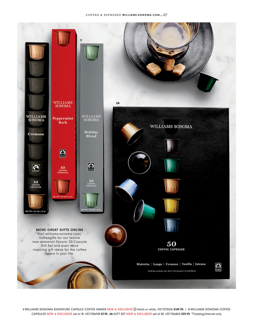 Williams Sonoma December 2019 Williams Sonoma Coffee Capsules