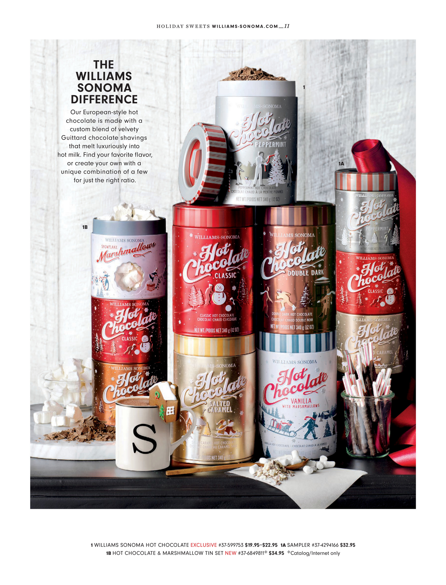 Williams Sonoma Hot Chocolate Pot and Hot Chocolate Tin Set