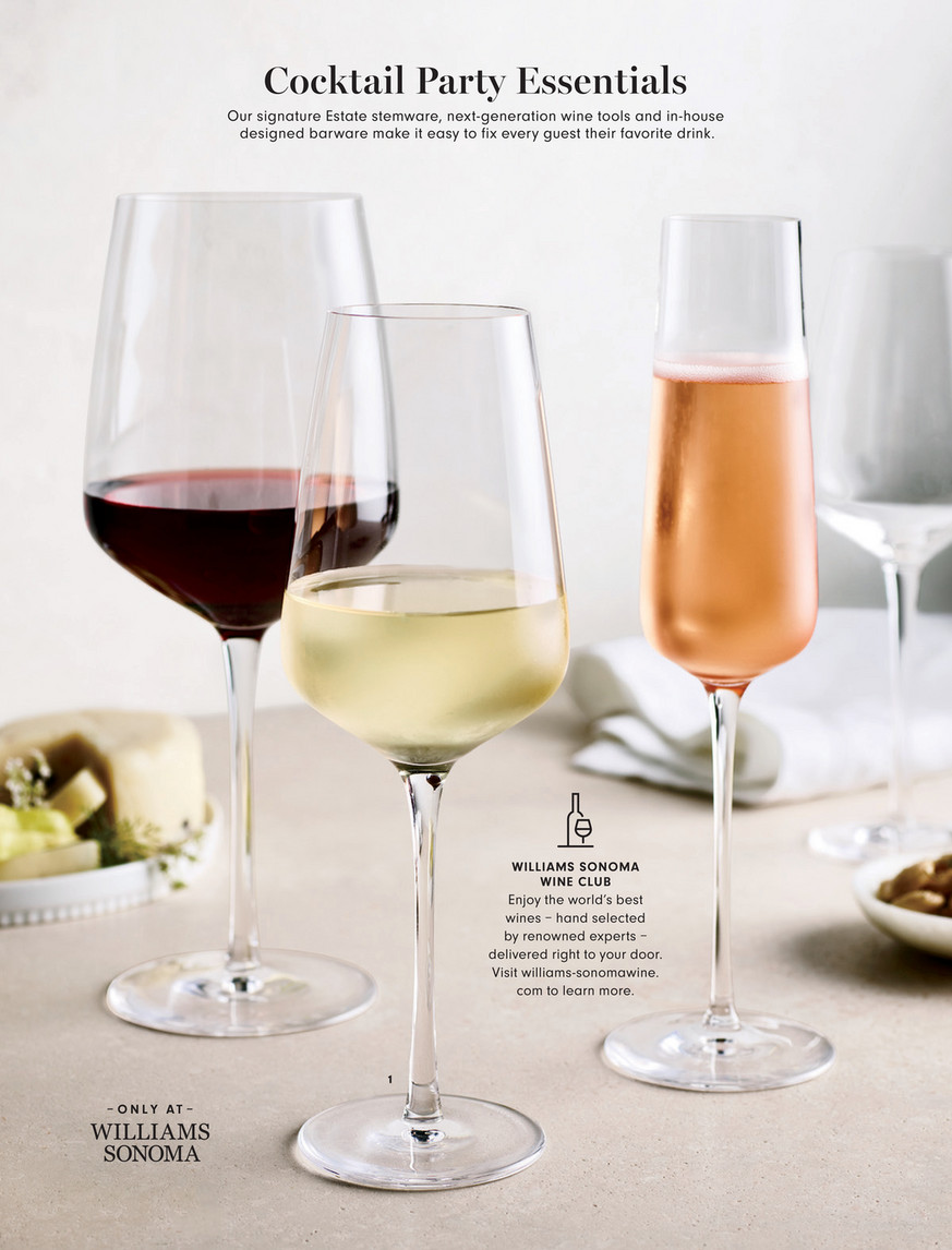 Williams Sonoma Estate Stemless White Wine Glasses