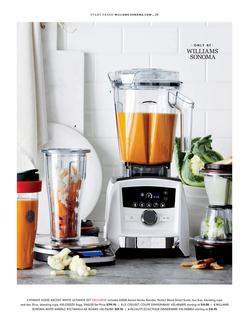 Vitamix E320 ホワイト Williams-Sonoma - Winter 3 2020 - Vitamix A3500 Ascent White