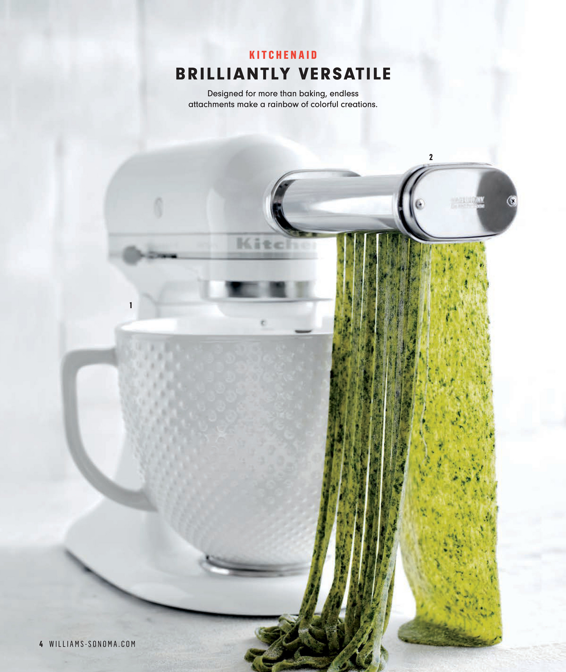 Williams-Sonoma - Holiday 2019 - KitchenAid Artisan White Mixer with  Hobnail Bowl