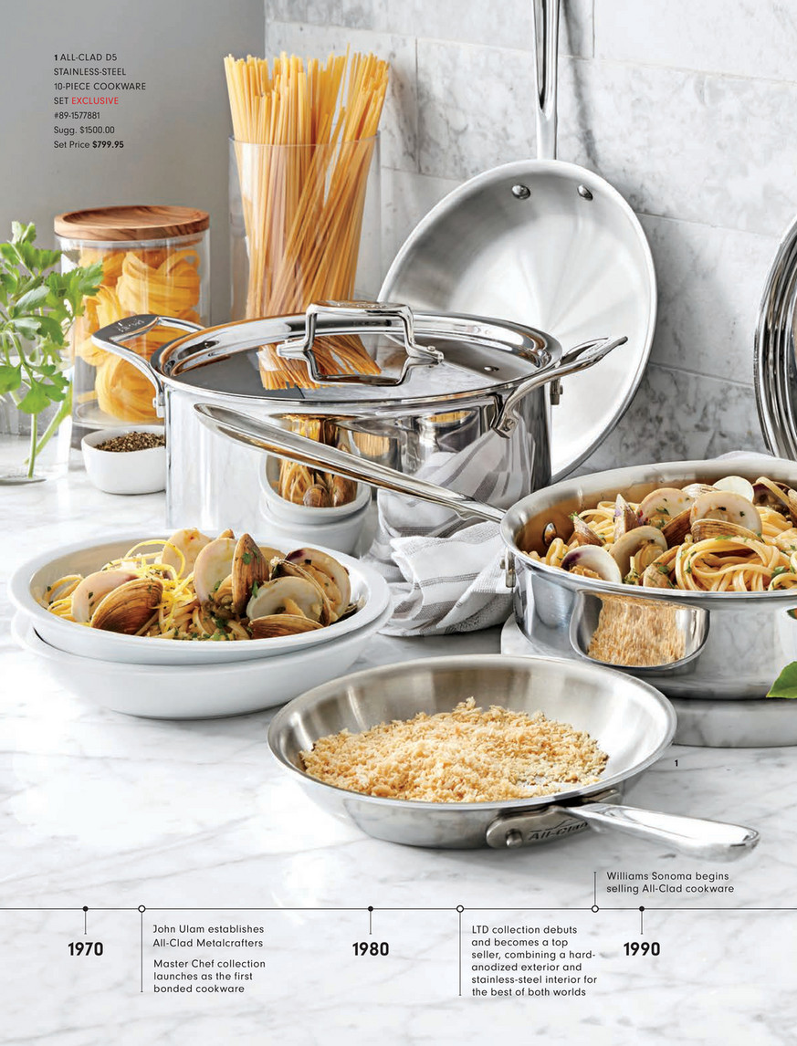 All-Clad d5 Stainless-Steel 10-Piece Cookware Set