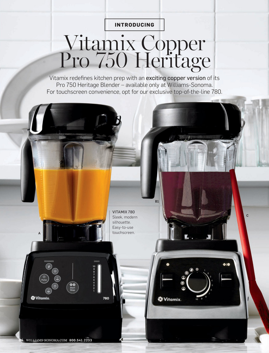 Copper Vitamix Pro 750 Heritage Blender Williams-Sonoma October