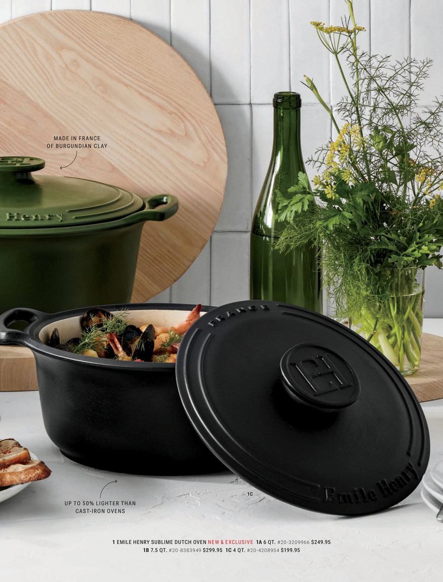 エーミルアンリFRANCEセラミック鍋希少マットブラック Williams-Sonoma - Spring 2023 - Emile Henry Sublime French Ceramic