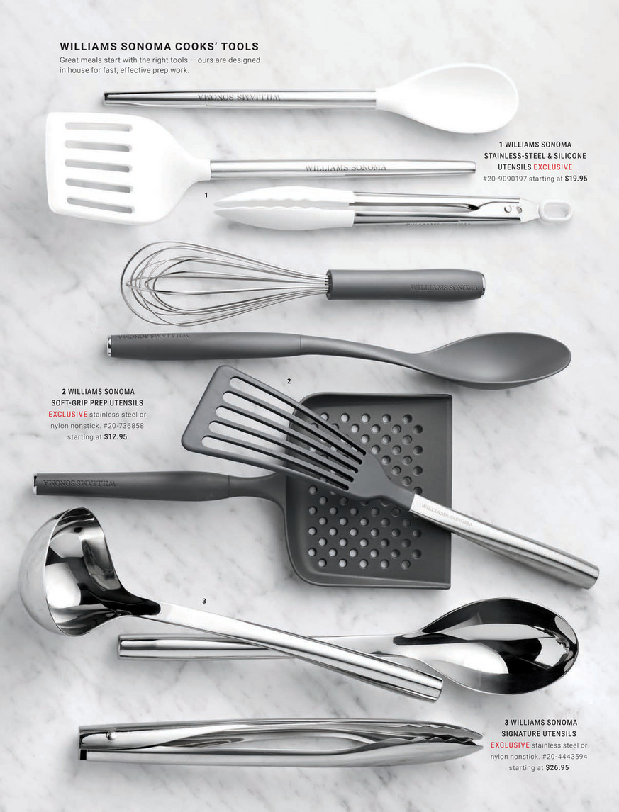 Williams Sonoma Stainless-Steel Silicone Utensils, Set of 8