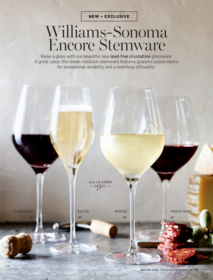 Williams Sonoma Estate Cabernet Red Wine Glass Set