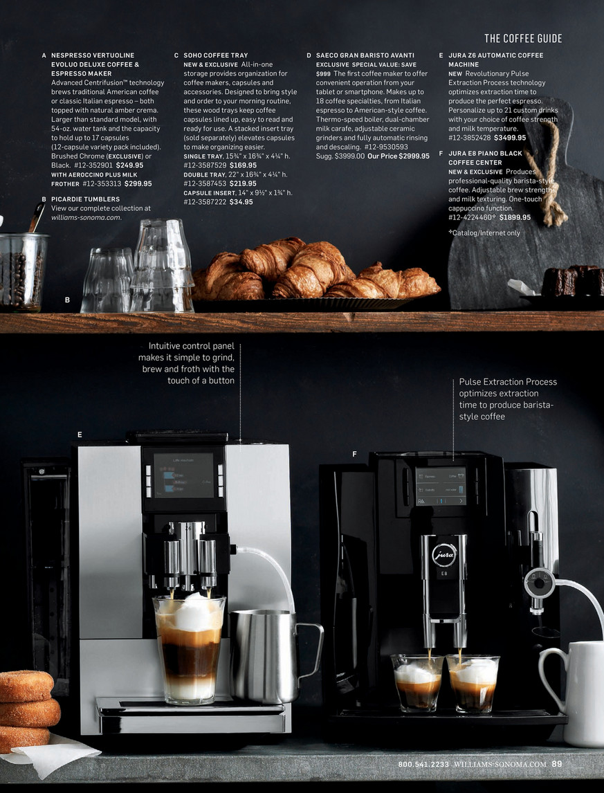 Williams-Sonoma - September Catalog - Evoluo Coffee &amp; Espresso Maker with Plus Autom