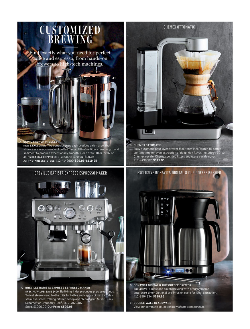 Williams-Sonoma - Fall 2016 Catalog - Breville Grind Control Coffee Maker