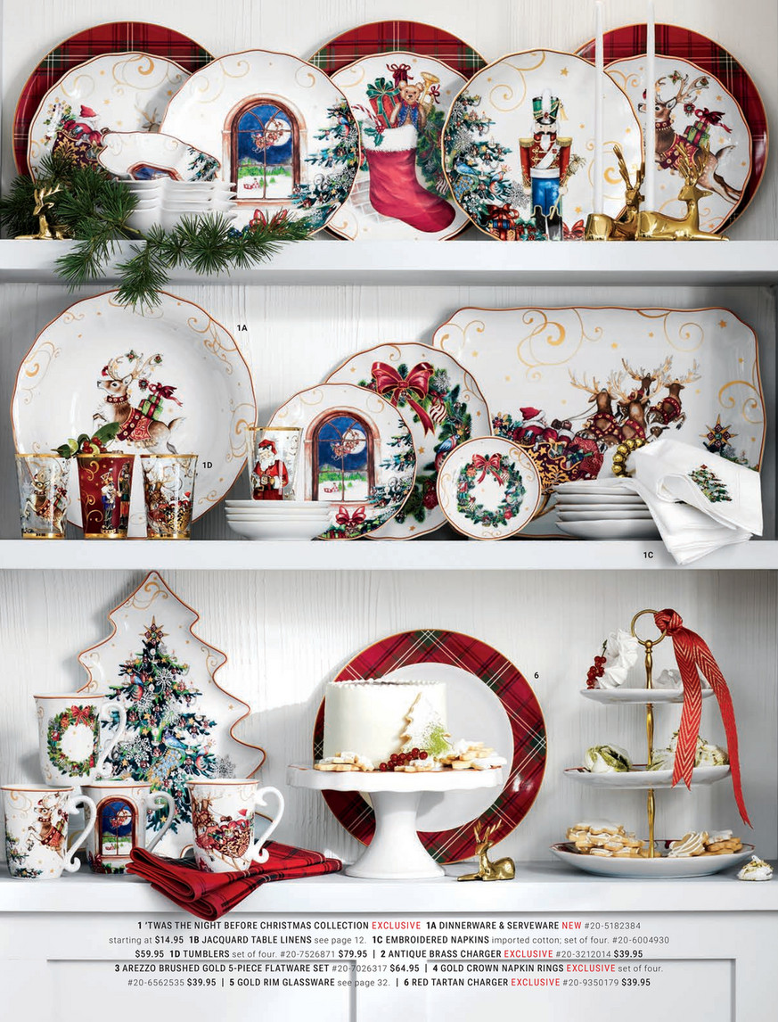 Williams Sonoma Holiday 2024 Twas the Night Before Christmas Dinner Plates Set of 4 Mixed