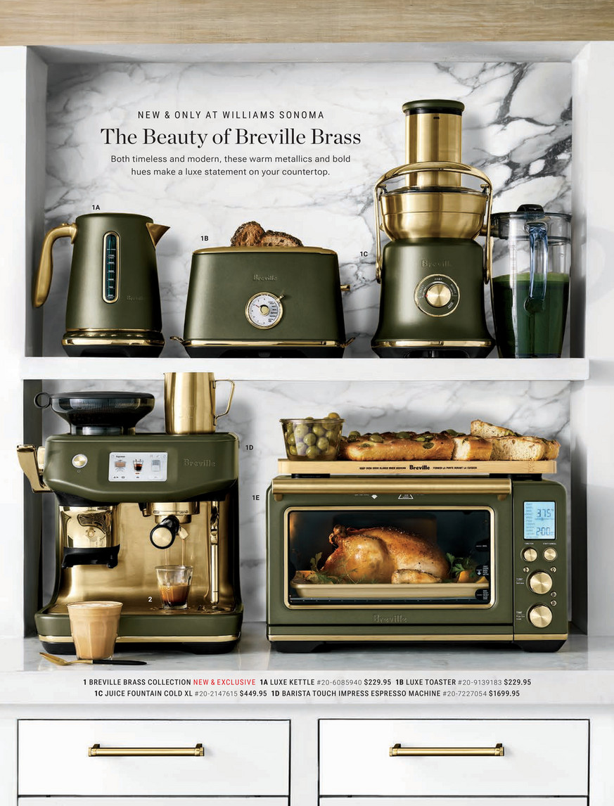 Williams-Sonoma - Spring 2025 - Breville Barista Touch Impress Espresso  Machine, Olive Tapenade & Brass