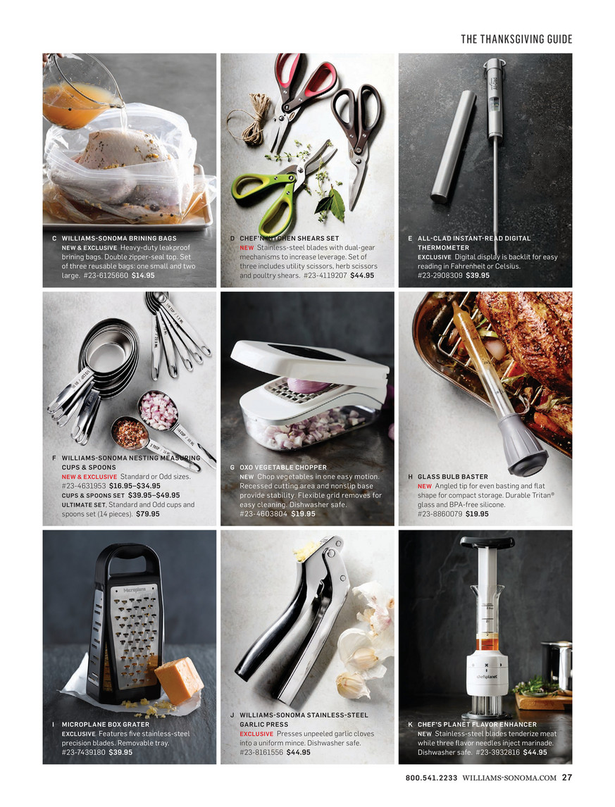 Williams-Sonoma - Thanksgiving 2016 Catalog - Wusthof Stainless-Steel  10-Piece Steak & Carving Knife Set