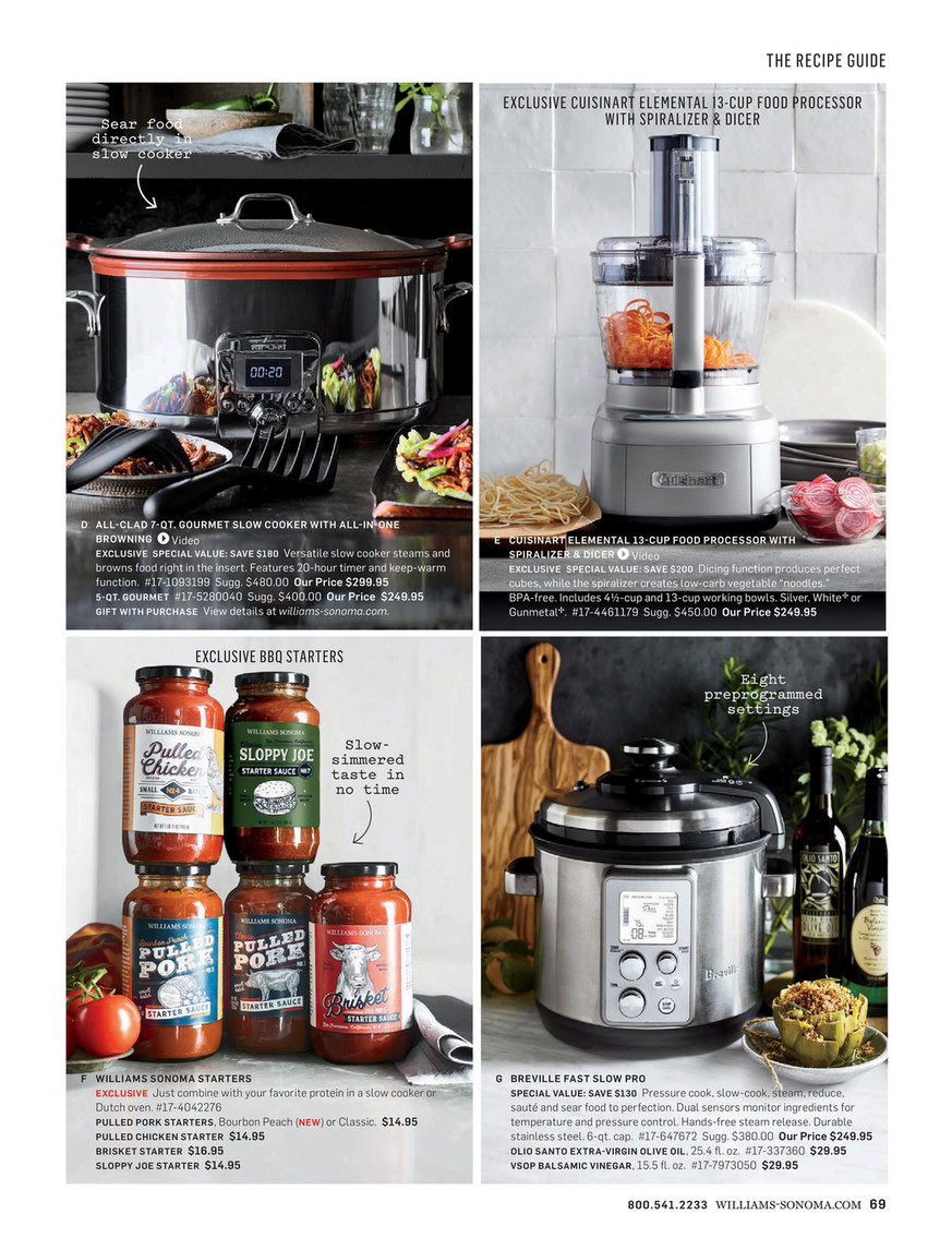 Williams Sonoma All-Clad Gourmet Slow Cooker with All-in-One