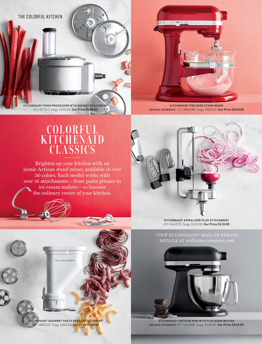 Williams-Sonoma - June 2017 Catalog - KitchenAid(R) Professional 6500  Design Series Stand Mixer, Candy Apple Red