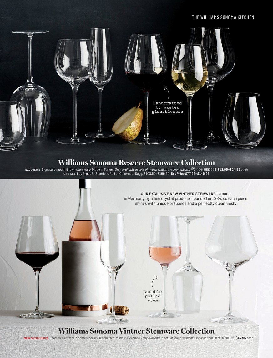 Williams Sonoma Reserve Cabernet Red Wine Glasses