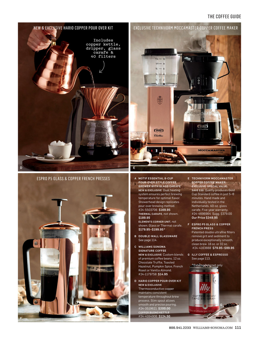 lekken Zaklampen Beven Williams-Sonoma - Fall 4 Catalog - Moccamaster by Technivorm KB-AO Glass  Coffee, Copper