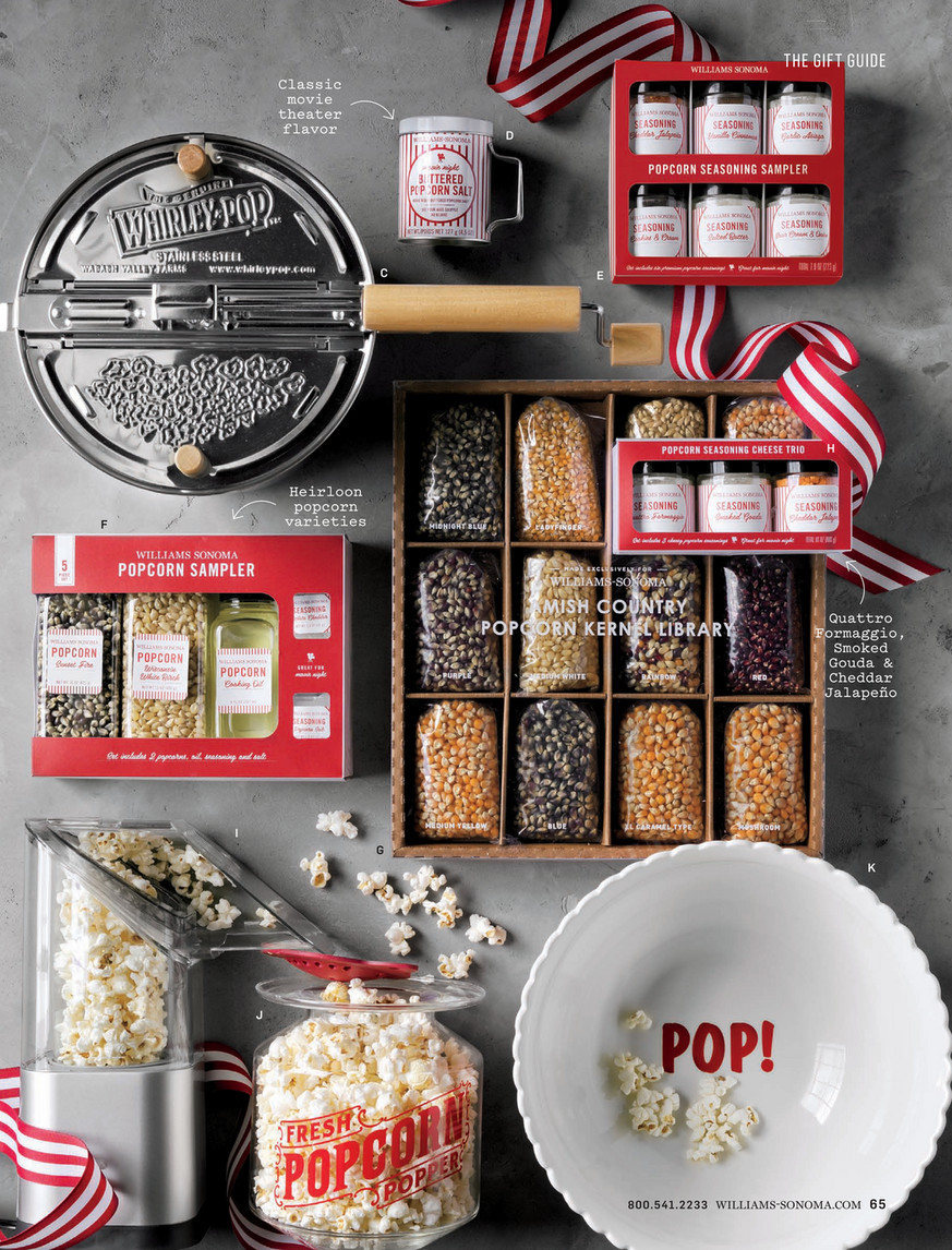 WILLIAMS-SONOMA THROWBACK POPCORN MAKER + LARGE/SMALL POPCORN BOWLS - ADD  MOVIE!