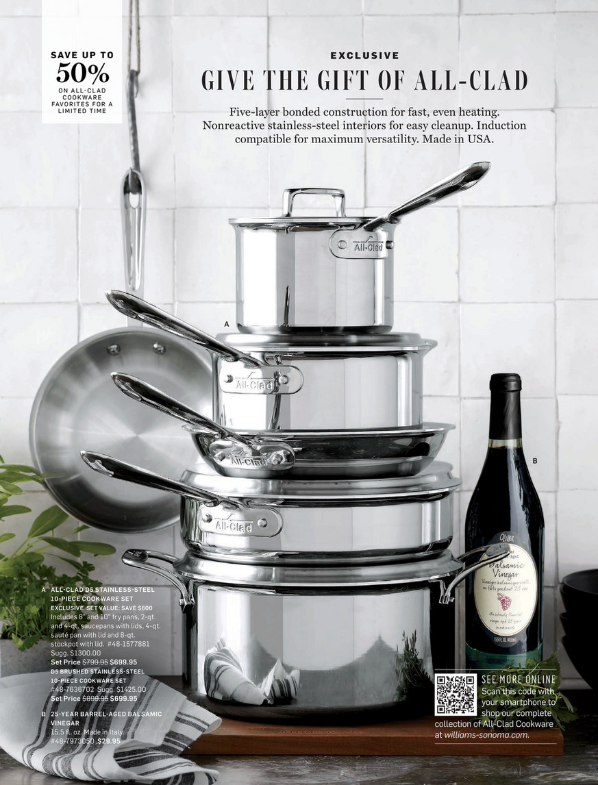 Williams-Sonoma - Holiday 2018 D3 - All-Clad d5 Stainless-Steel Steamer  Set, 3-Qt.