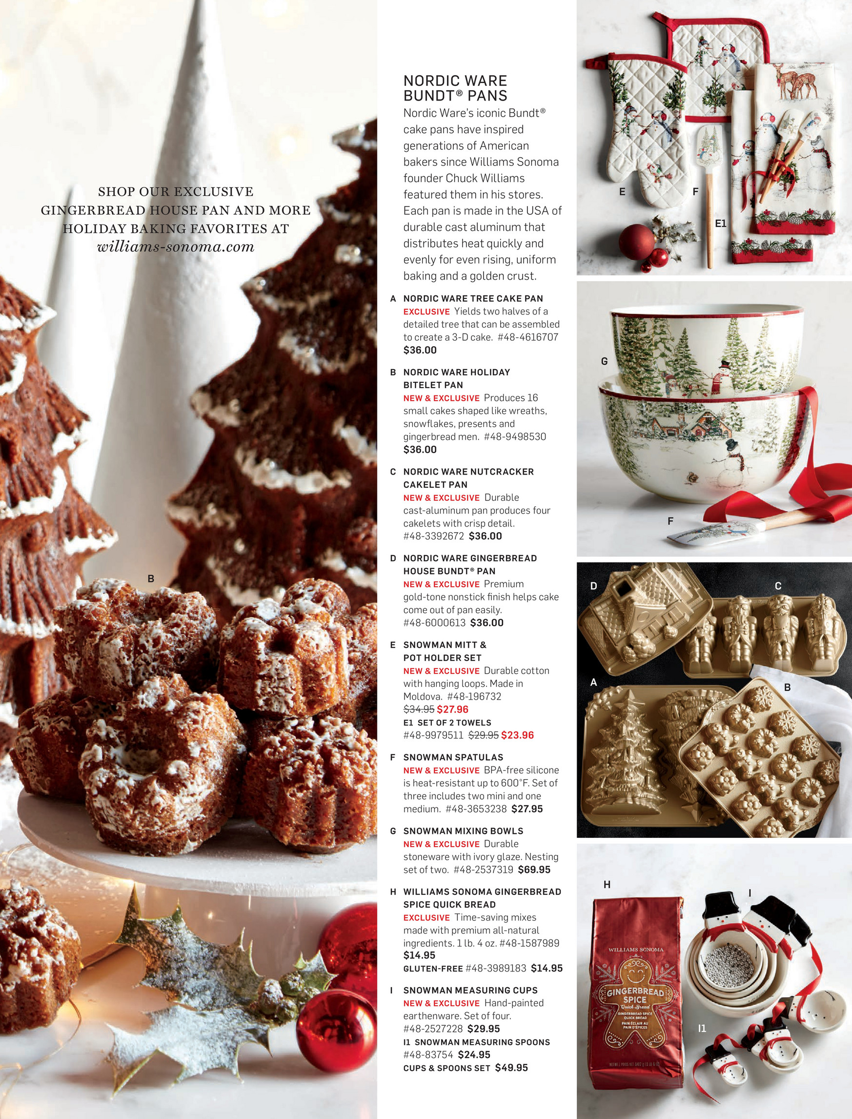 Williams-Sonoma - Holiday Time For Sharing 2018 - Nordic Ware Cast Aluminum  Nonstick Anniversary Bundt(R) Pan
