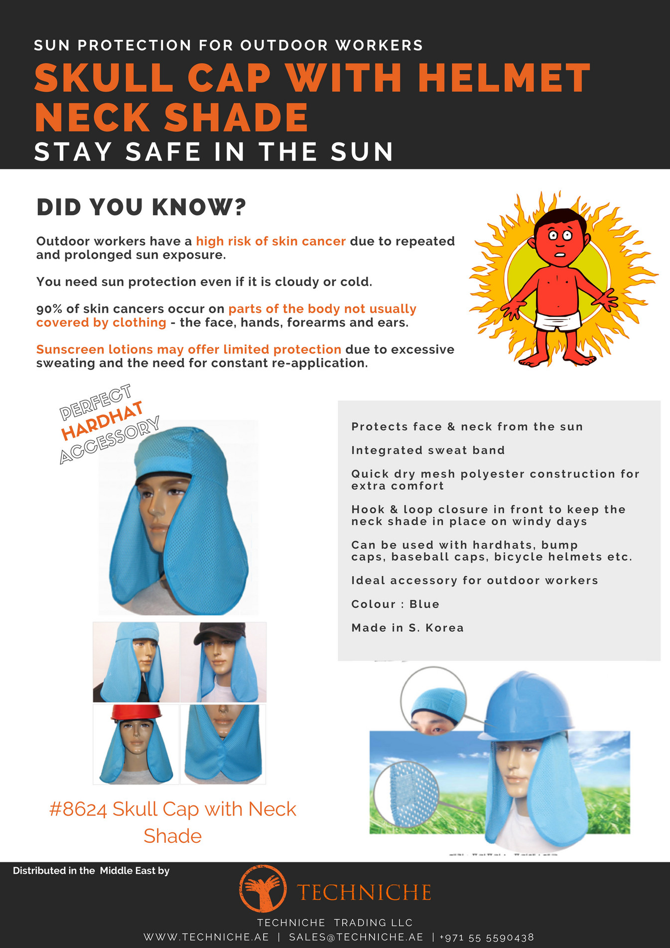 TechNiche Trading LLC 8624 Skull Cap with Neck shade Page 1