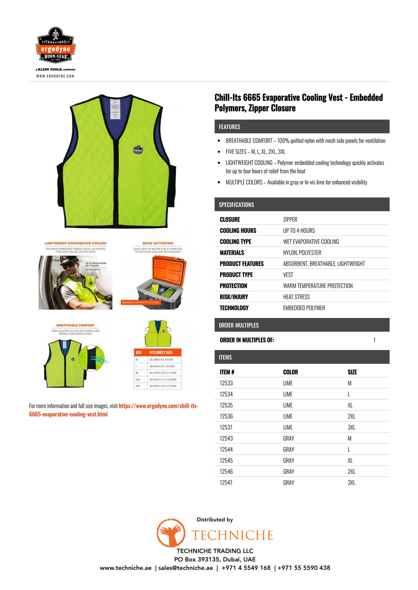 TechNiche Trading LLC - Chill-Its 6665 Evaporative Cooling Vest ...