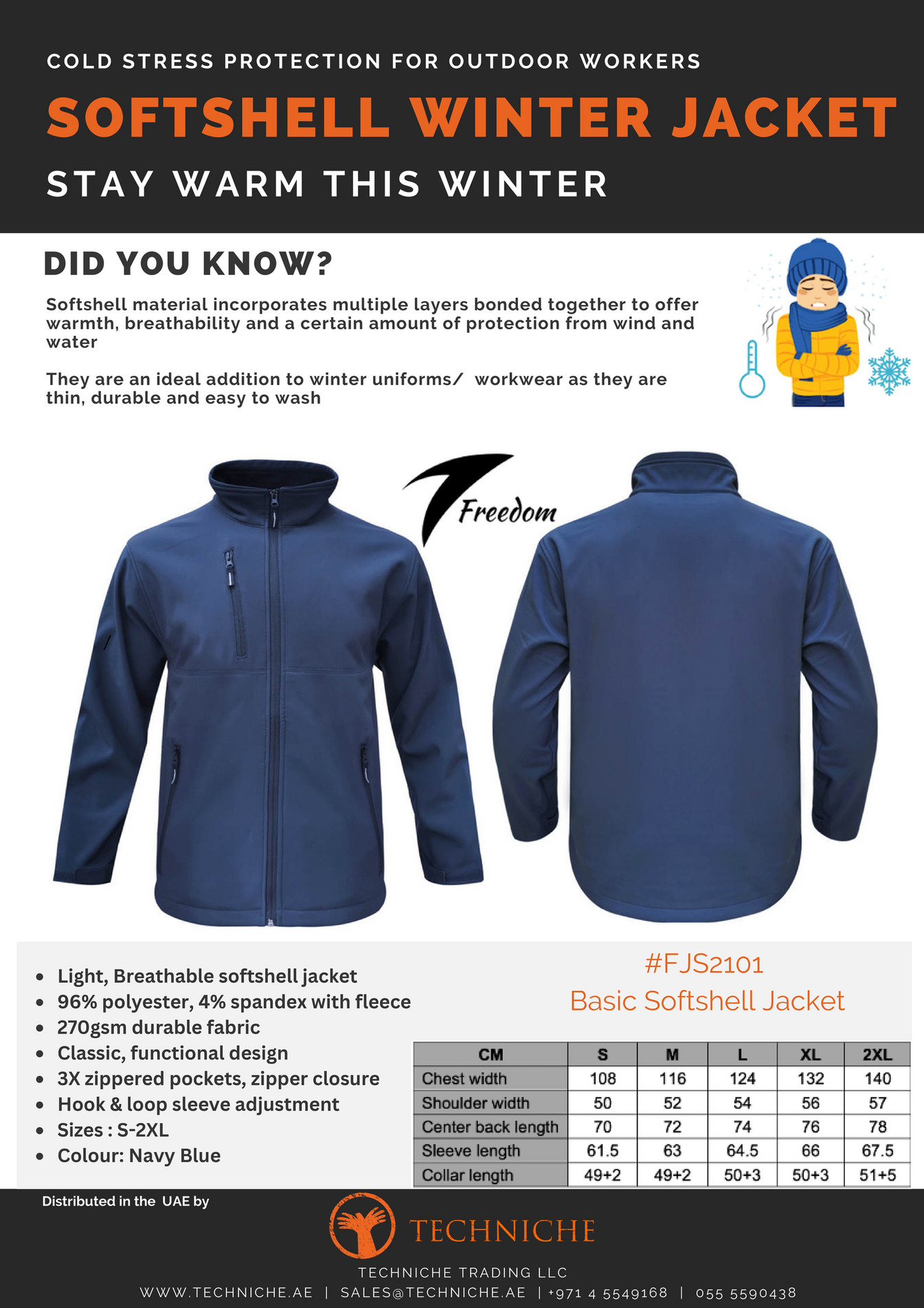 TechNiche Trading LLC - Softshell Winter Jacket_FJS2101 - Page 1 ...