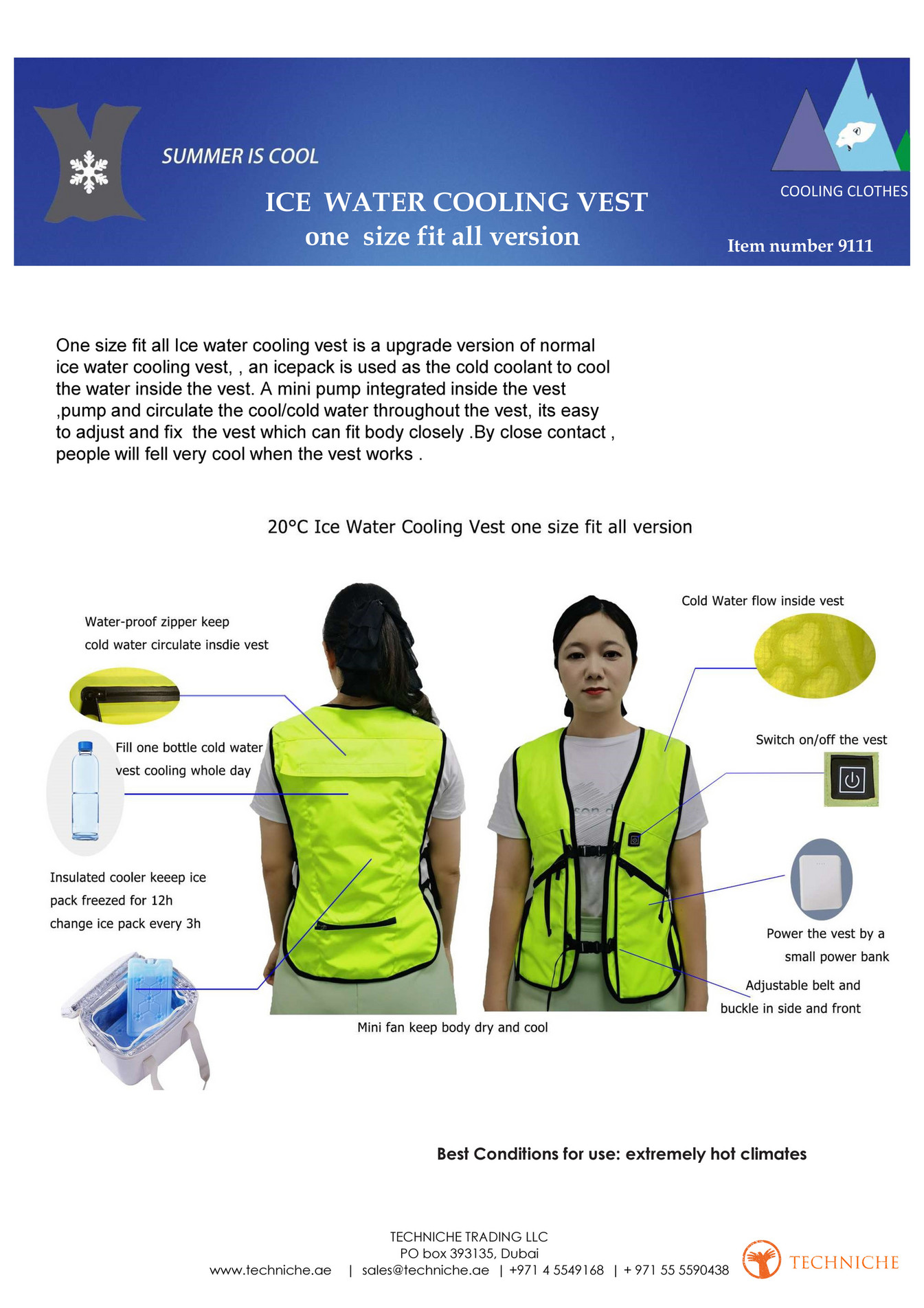 TechNiche Trading LLC - 9111 Ice Water Cooling Vest - Page 1 - Created ...