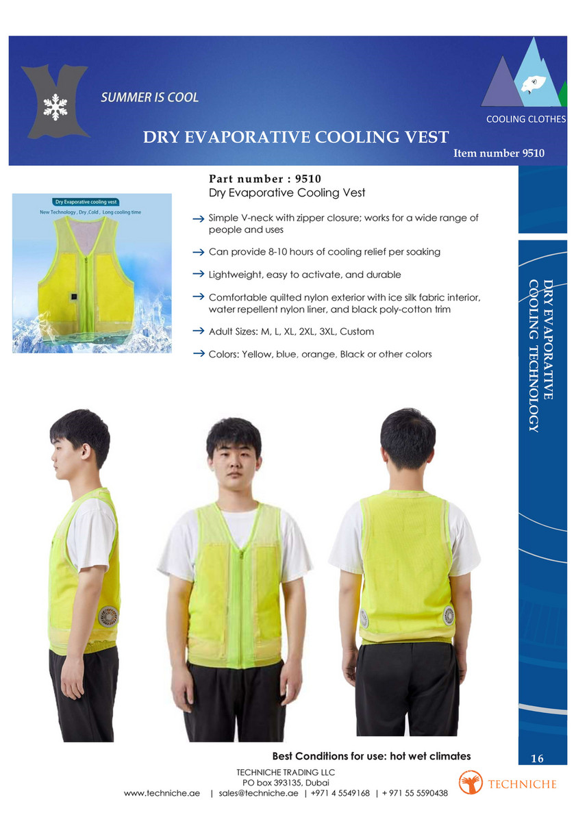 Dry Evaporative Cooling Vest