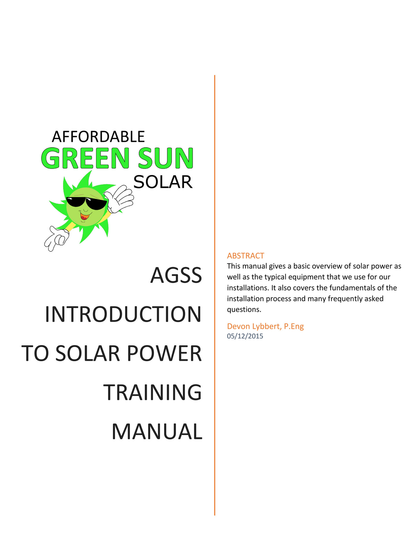 Affordable Green Sun Solar Tr 01 04 Agss Introduction To Solar Power