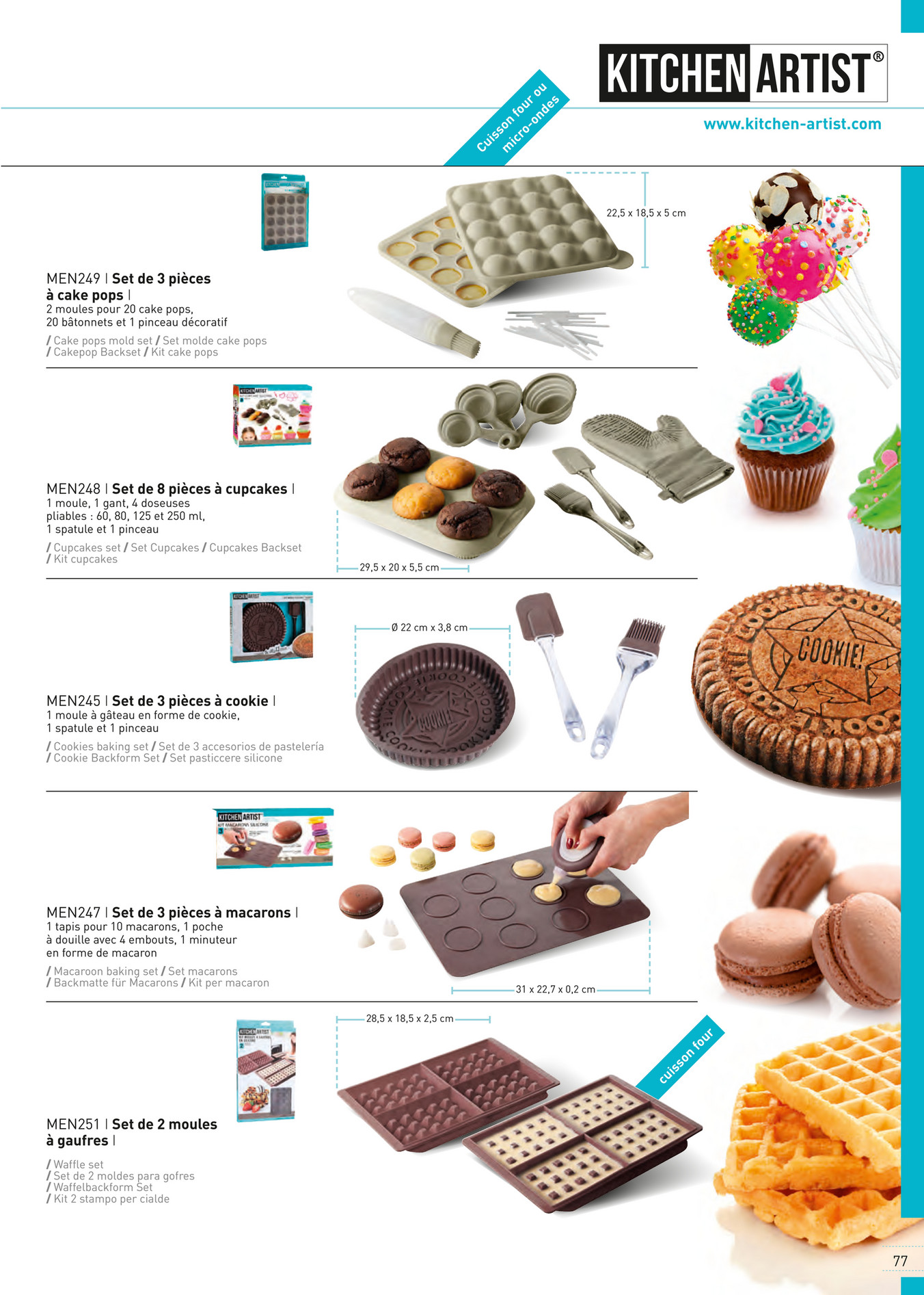 12 MOULES SILICONE à Cup Cake Kitchen Artist MEN77
