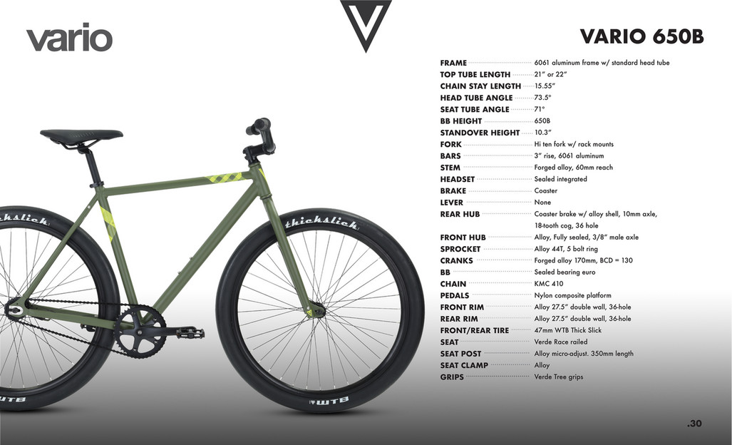 verde vario 650b single speed bike 2019