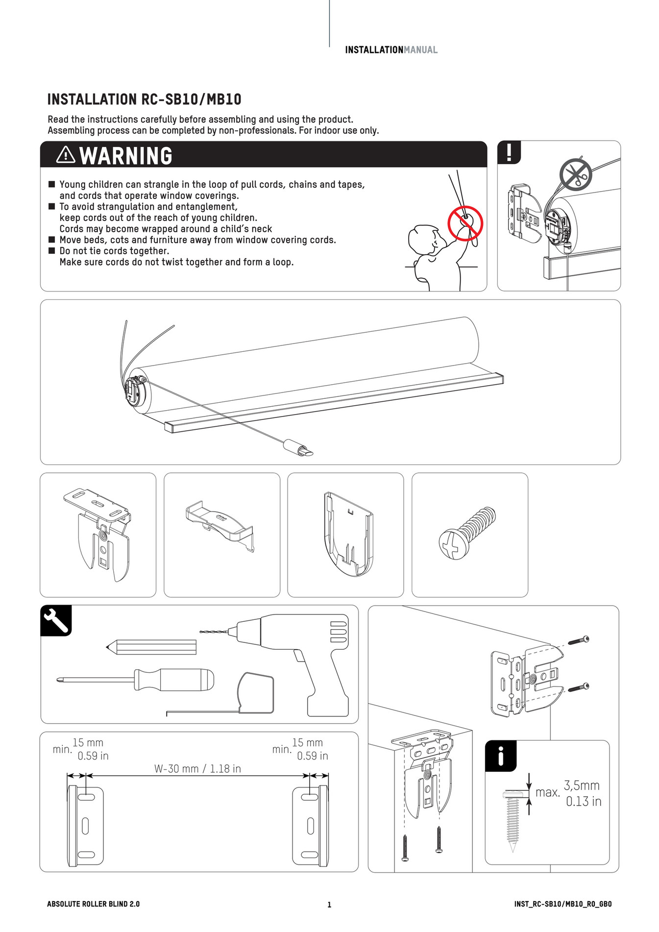 Coulisse - Manual Installation Roller SB10 MB10 - EN - Page 1