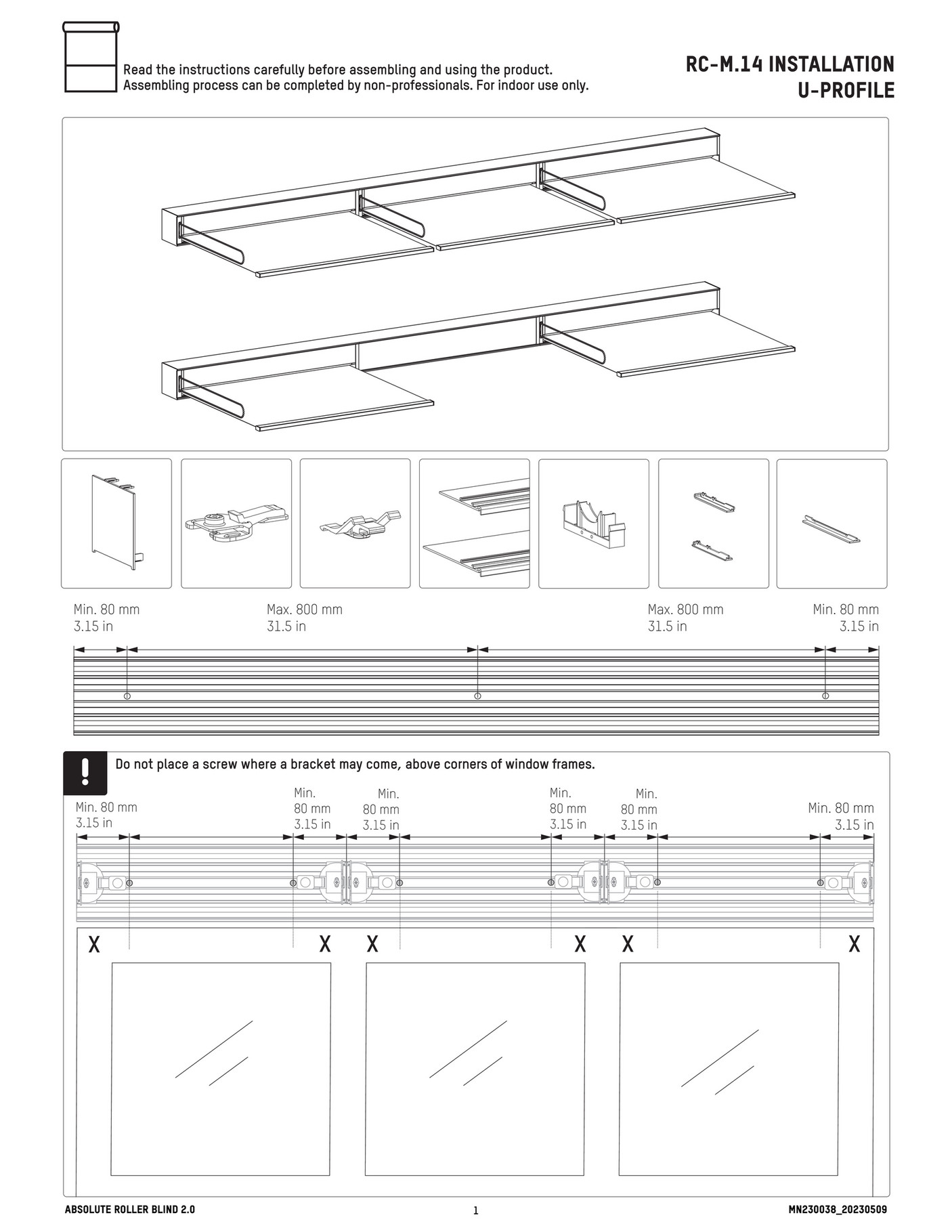 Coulisse Manual Installation Roller M.14 EN Page 1
