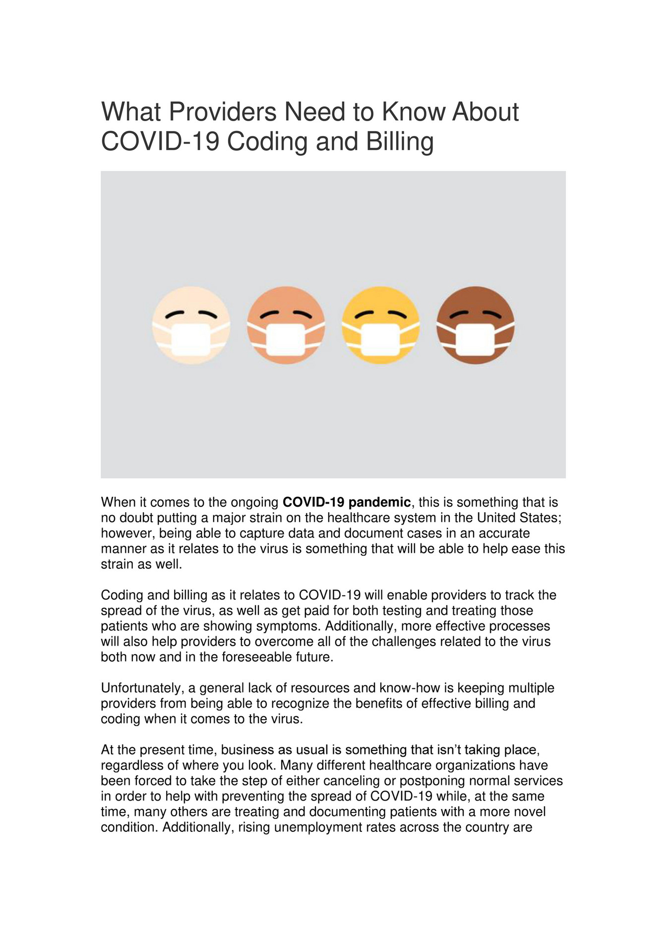 My Publications - What Providers Need To Know About COVID-19 Coding And ...