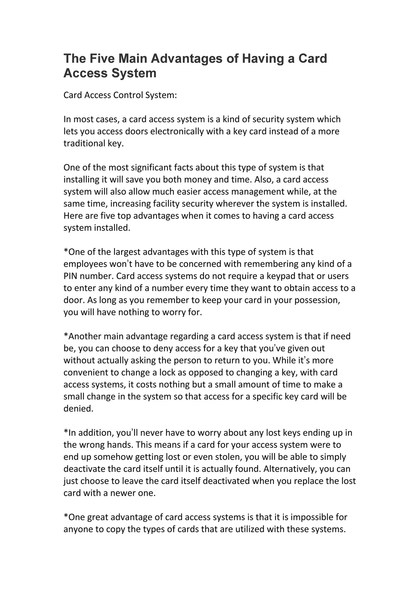 My publications Card Access Control System Page 2 Created with