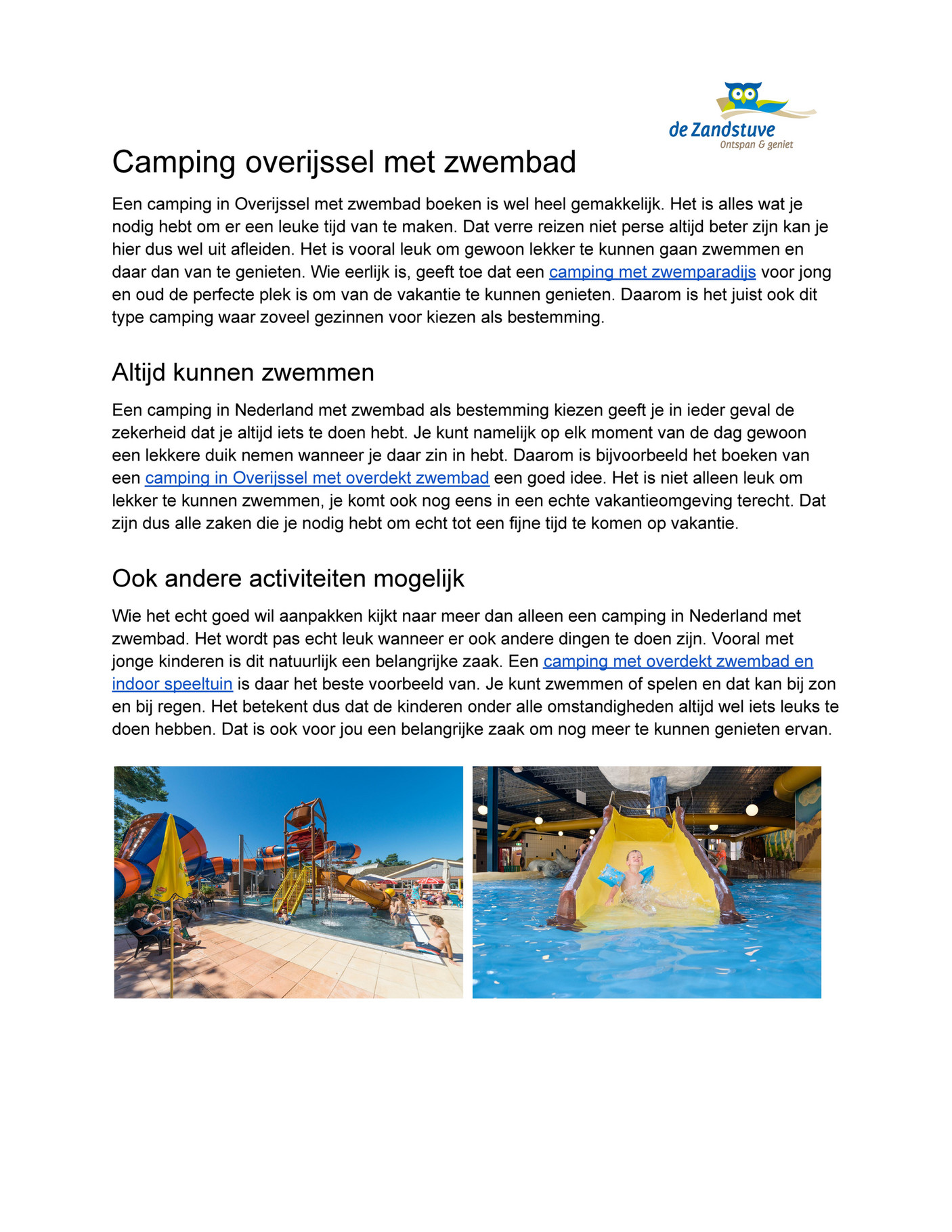 My Publications Camping Overijssel Met Zwembad Page 1 Created With Publitas Com