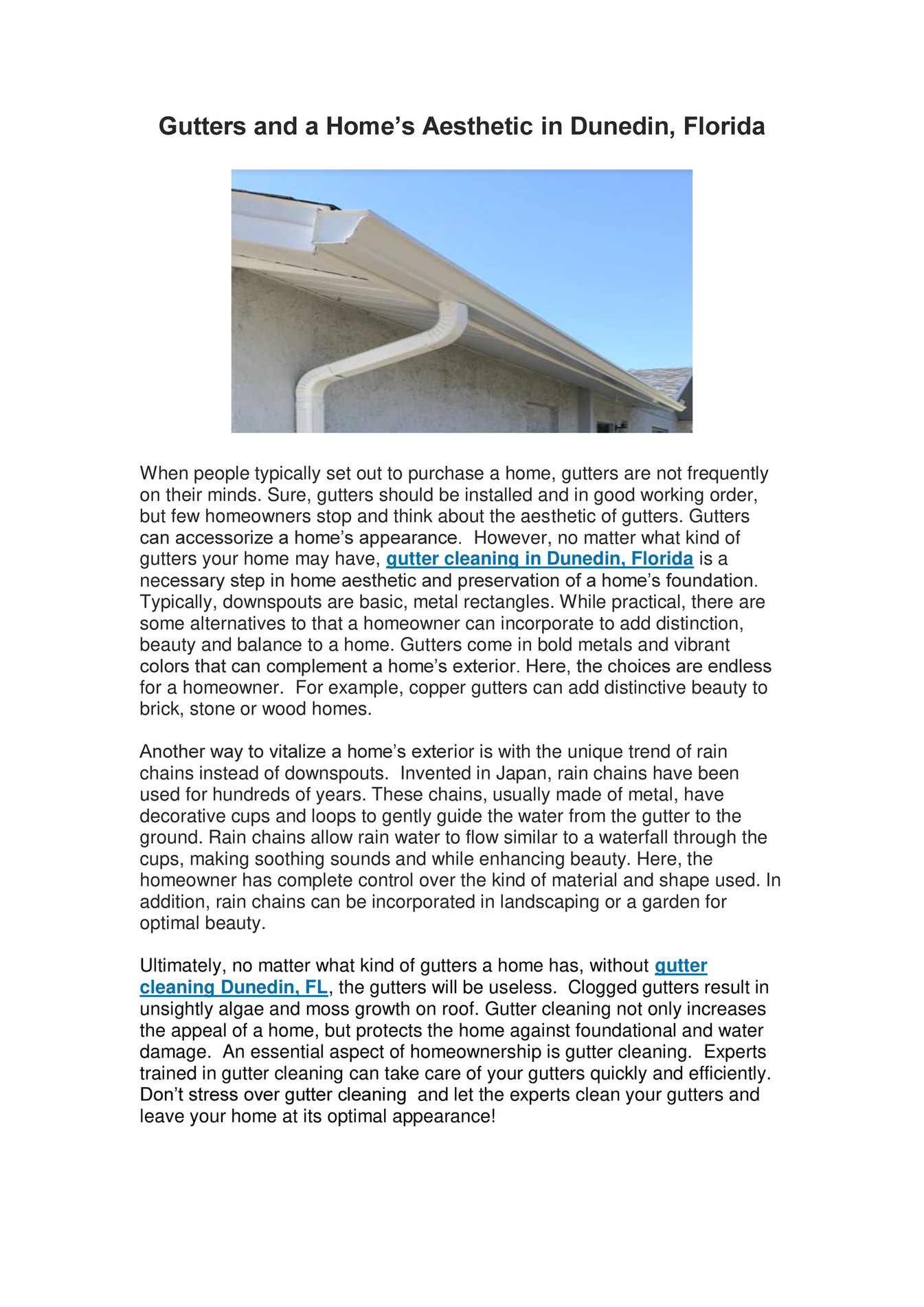 My publications Gutter cleaning in Dunedin Florida Page 1
