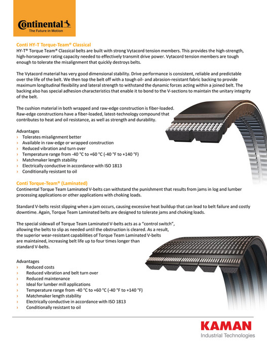 Kaman Distribution Continental Torque Team Belting Page 1