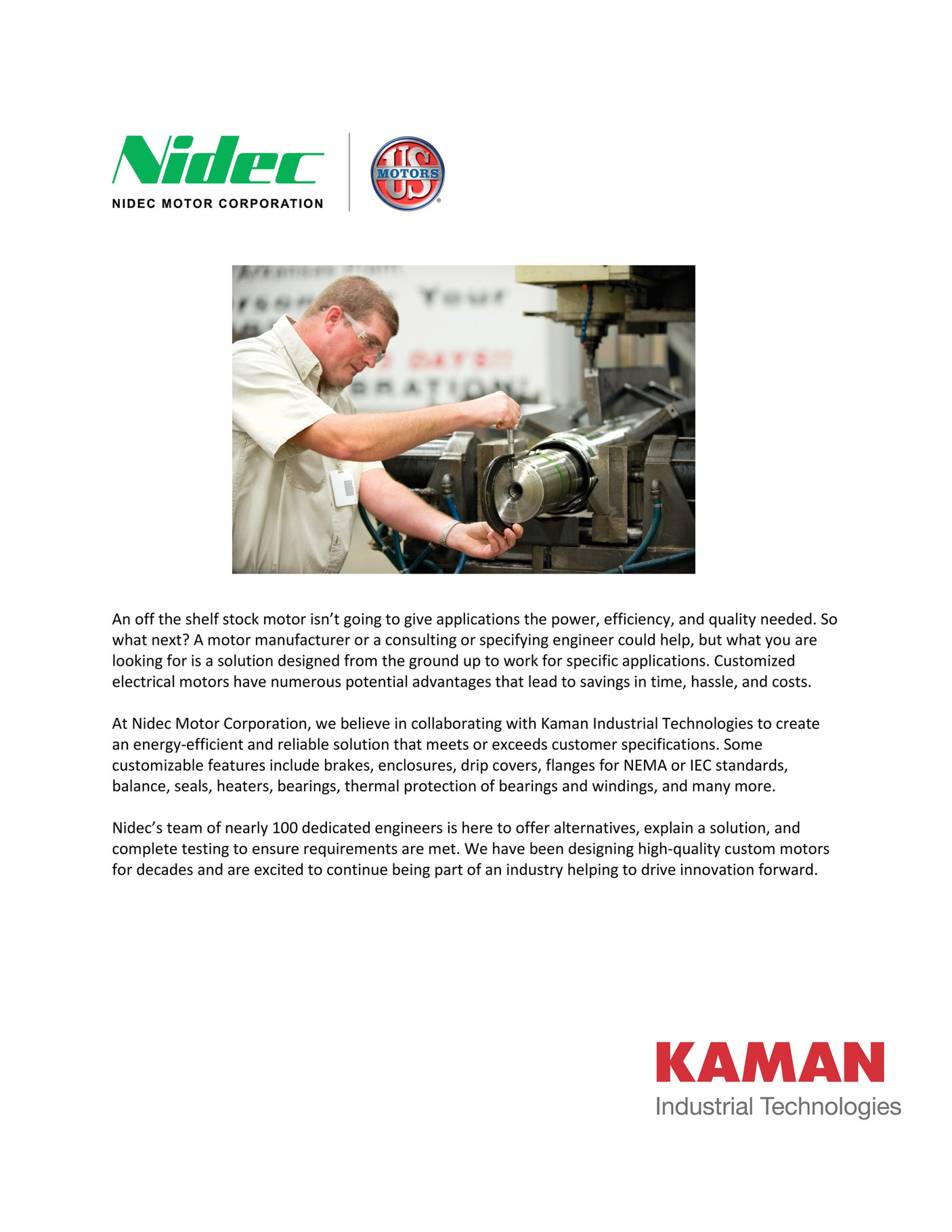 Motion Nidec Engineered Solutions Product Spotlight Page 1