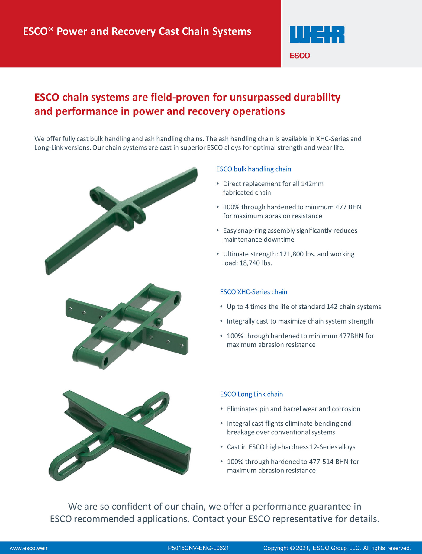 Motion ESCO Power and Recovery Cast Chain Systems Page 1